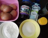 Foto langkah ke 1 dari resep 15.8#52 Blueberry Jam Ogura Cake.