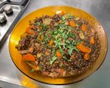 Une image de l'étape 22 de Lentilles vertes au lard, pommes fruits et carottes.