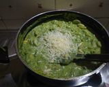 A picture of step 6 of Corn spinach pasta.