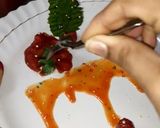 A picture of step 8 of Choco lava modak (with green lava).
