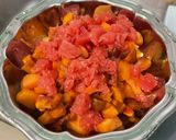 Une image de l'étape 8 de Salade de melon, groseilles rouges, pomelo, abricots et menthe.
