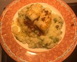 A picture of step 11 of Cod topped pea Risotto.