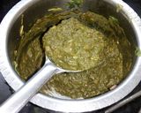 A picture of step 2 of Colacasia & green sorrel curry (alu chi bhaji).