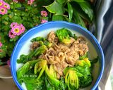 Hình bước làm 2 của món Mầm Bắp Cải Xào Thịt Bò