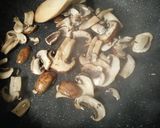 A picture of step 2 of Creamy Smoked Salmon and Mushroom Pasta.