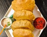 A picture of step 3 of Mint Masala Puri.