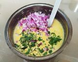 A picture of step 2 of Besan Onion Chilla.