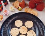 A picture of step 6 of Papad Sev Puri Chaat with Raw Mango Salsa.
