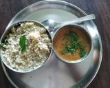 A picture of step 4 of Venpongal with Kuthiraivali millet.