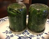 A picture of step 2 of California Farm pickled Grape Leaves.