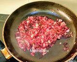 A picture of step 2 of Veg Momos (with beetroot stuffing).