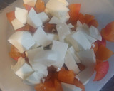 Foto del paso 2 de la receta: 🥗 Ensalada de pasta 🍝, albaricoque🍑, queso fresco🧀 y pavo🦃