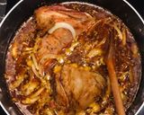 A picture of step 2 of Slow Cooked Lamb Shank with Garlic-Spring Onion Buttery Mashed Potatoes and Red Wine+Onion Jus.