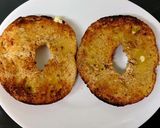 A picture of step 1 of My Toasted Open Bagel with Soft Cheese,Cucumber & Sweet Pepper😍.