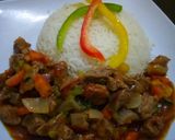 A picture of step 6 of Beef stew served with rice #AuthorMarathon.