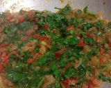 A picture of step 1 of Spinach rice.