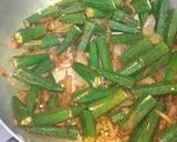 A picture of step 3 of Bhindi /okara masala desi style.