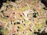 Revuelto de huevo, champiñones y bacon