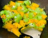 A picture of step 2 of Sajana ghanta (Mixed vegetable Drumstick leaves).
