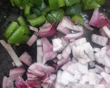 A picture of step 1 of Cabbage capsicum pakoda.