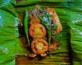 A picture of step 11 of Meen Pollichathu - Kerala special.