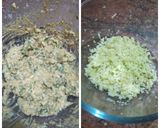A picture of step 1 of Baked Cauliflower fritters (in microwave).