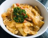 A picture of step 5 of Chicken Pasta Alfredo (extra creamy).