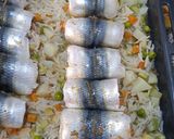 Une image de l'étape 4 de Brochettes de Latcha au four accompagné des légumes et riz basmati.
