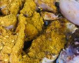 A picture of step 1 of Achar gosht.