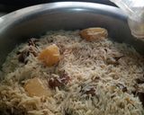 A picture of step 10 of Beef pulao with methi ark -e- gulaab😋.