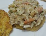 Foto del paso 5 de la receta: Arepa rellena de pescado y plátano maduro🥯🫓🥙