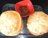 A picture of step 3 of Chick peas potato halwa poori.