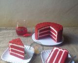 Gambar langkah 10 resipi Red Velvet Cake.