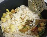 A picture of step 3 of Soya chunks veg pulav.