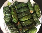 Hình bước làm 2 của món Chả trứng kiến - lá lốt