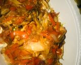A picture of step 3 of Yam with chicken sauce.
