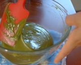 A picture of step 11 of No-Bake! Matcha Chocolate Cheesecake.