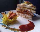 A picture of step 7 of Double decker oats mix sanwich.