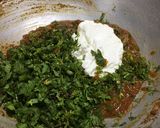 A picture of step 7 of Veg Hyderabadi Biryani with Boondi raita.