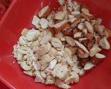 A picture of step 6 of Dilkush or sweet bread with coconut and tutti frutti filling.