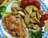 รูปขั้นตอนการทำที่ 3 ของ อกไก่ย่างพริกไทยดำ เห็ดย่างเนย