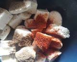 A picture of step 5 of Ragi tacos with paneer and corn filling.