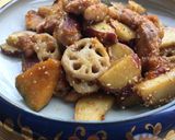 A picture of step 10 of Japanese sweet and sour Chicken with Vegetables.