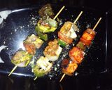 A picture of step 10 of Tri colour paneer tikka.