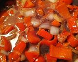 A picture of step 8 of Drunken Peppers and Beef.