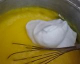 A picture of step 8 of Mango custard cake with green mango tree.