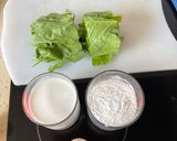 Hình bước làm 1 của món Spinach pancake (bất bại)