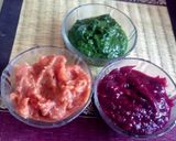 A picture of step 1 of Tri colour paratha.