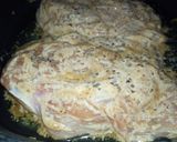 A picture of step 1 of Pan grilled chicken with garlic potatoes.