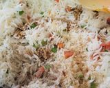 A picture of step 2 of Veg Fried Rice.